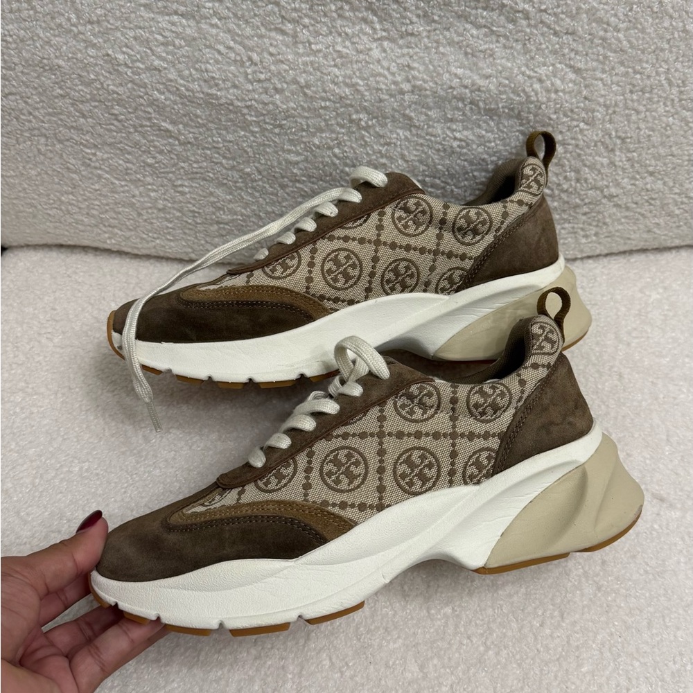 Tory Burch Brown and Cream Sneakers